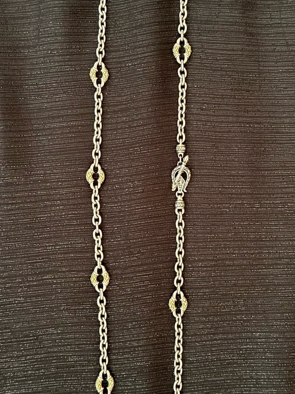 Scott Kay Two-Tone Silver and Gold Station Necklace